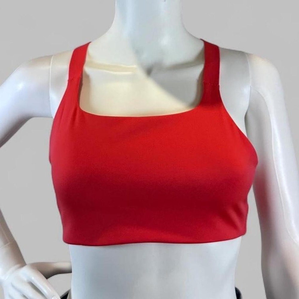 Lululemon red nylon, lycra & polyester sports bra in size 8